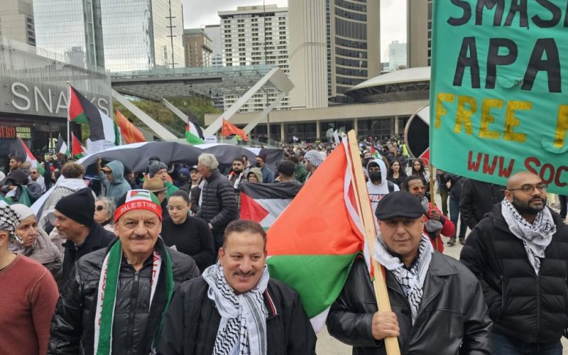 تظاهرات حاشدة في كندا تنديداً بالعدوان الإسرائيلي على غزة . الجمال نيوز